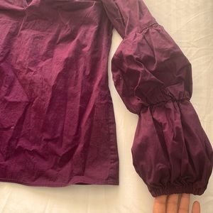 purple puff tiered sleeve shirt